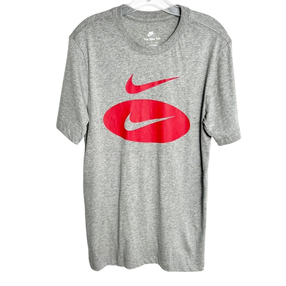 NIKE GREY RED SHORT SLEEVE MEN SHIRT BRAND NEW SIZE SMALL 100% COTTON
